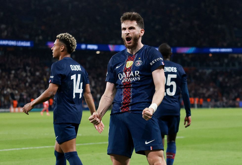 Khvicha Kvaratskhelia scored two fine goals to boost PSG's hopes of successive Champions League finals