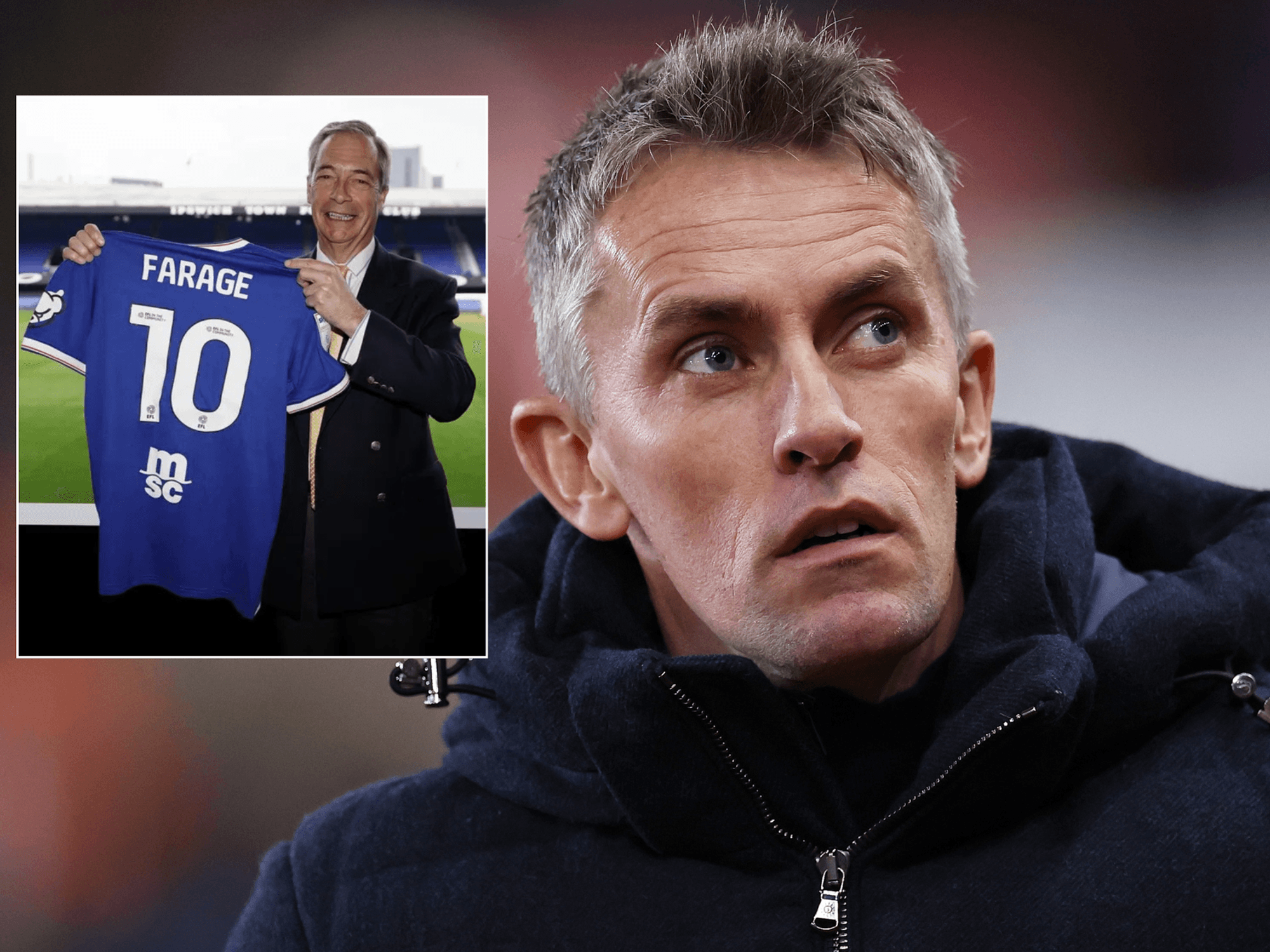 Kieran McKenna and Nigel Farage