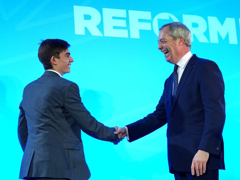 Kieran Mishchuk and Nigel Farage