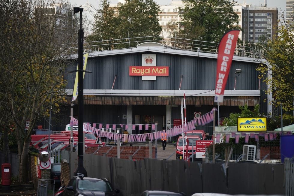 Kilburn Delivery Office in north west London. Members of the Communication Workers Union (CWU) are holding a 48-hour strike in a long-running dispute over jobs, pay and conditions. Picture date: Thursday November 24, 2022.
