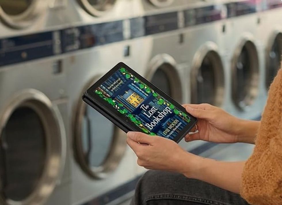 Kindle app open on Fire HD 8 tablet