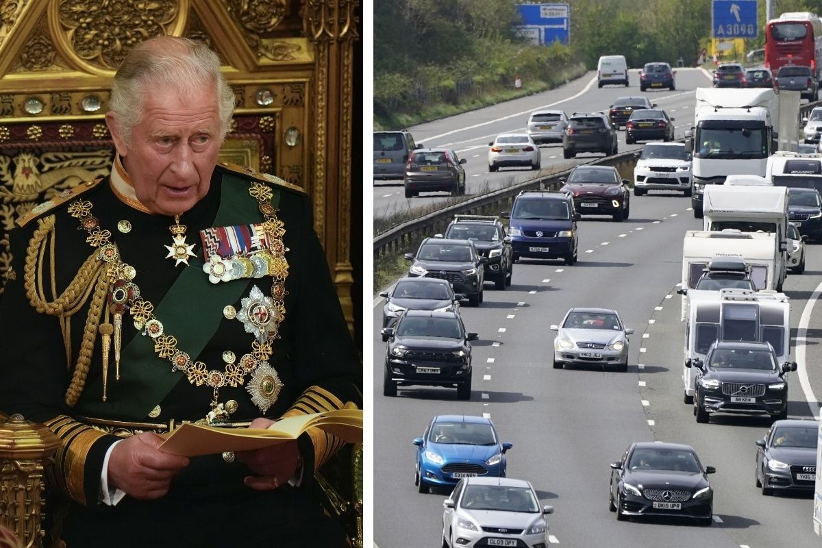 King Charles and a motorway
