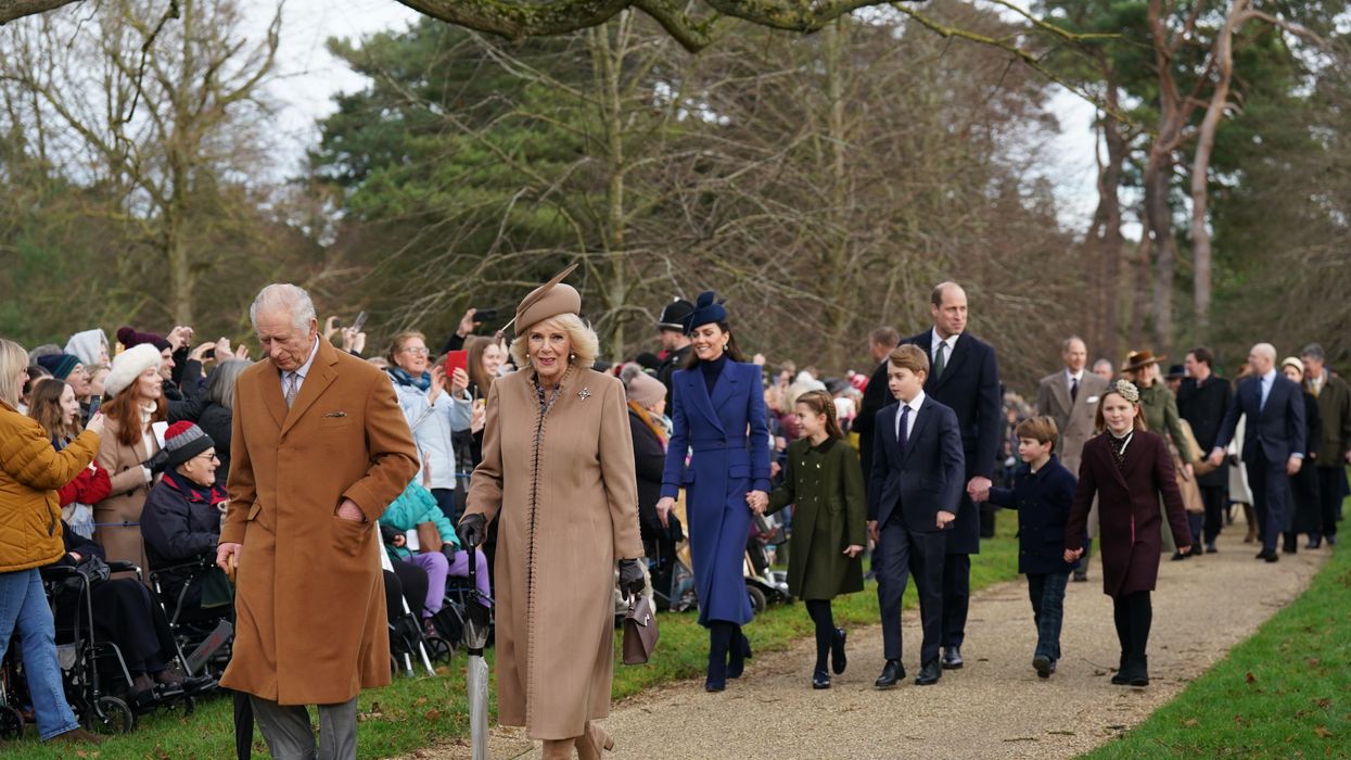 King Charles and Camilla lead Royal Family as they head to church