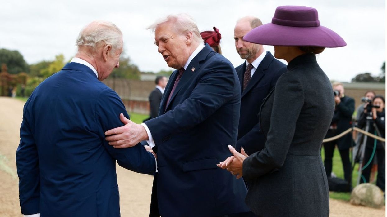 King Charles and Donald Trump shake hands during US State Visit