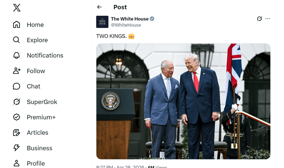 King Charles and Donald Trump