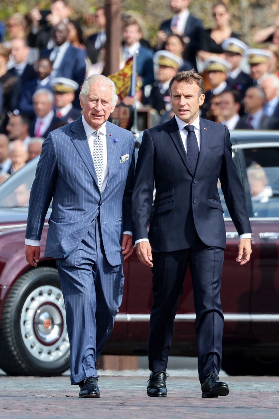 King Charles and Emmanuel Macron