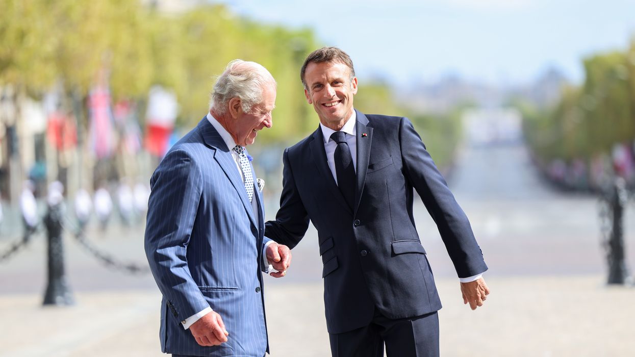 King Charles and Emmanuel Macron