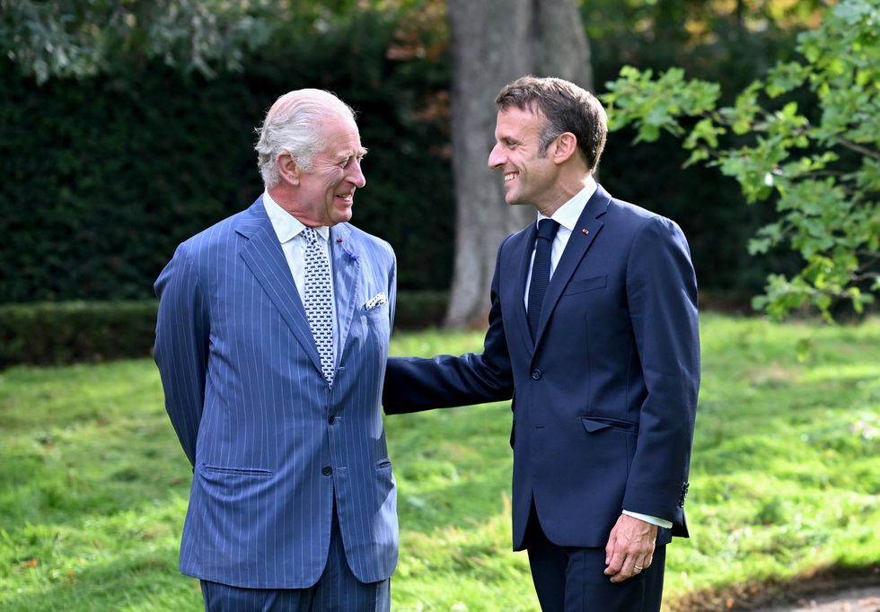 King Charles and Emmanuel Macron