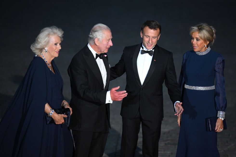 King Charles and Emmanuel Macron