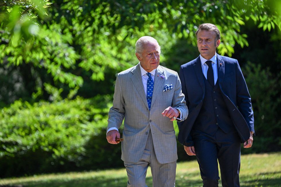 King Charles and Emmanuel Macron