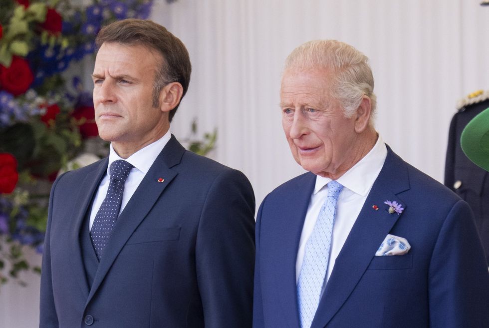 King Charles and Emmanuel Macron
