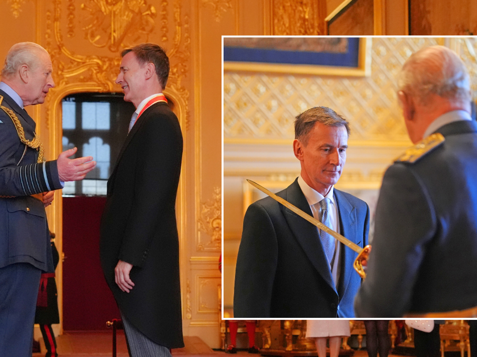 King Charles and Jeremy Hunt