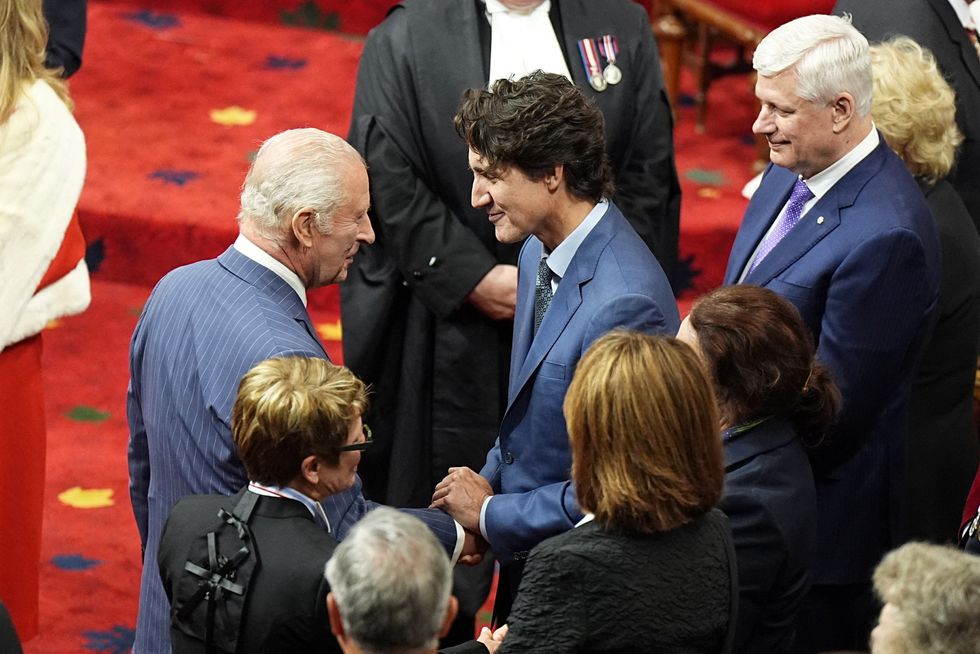 King Charles and Justin Trudeau