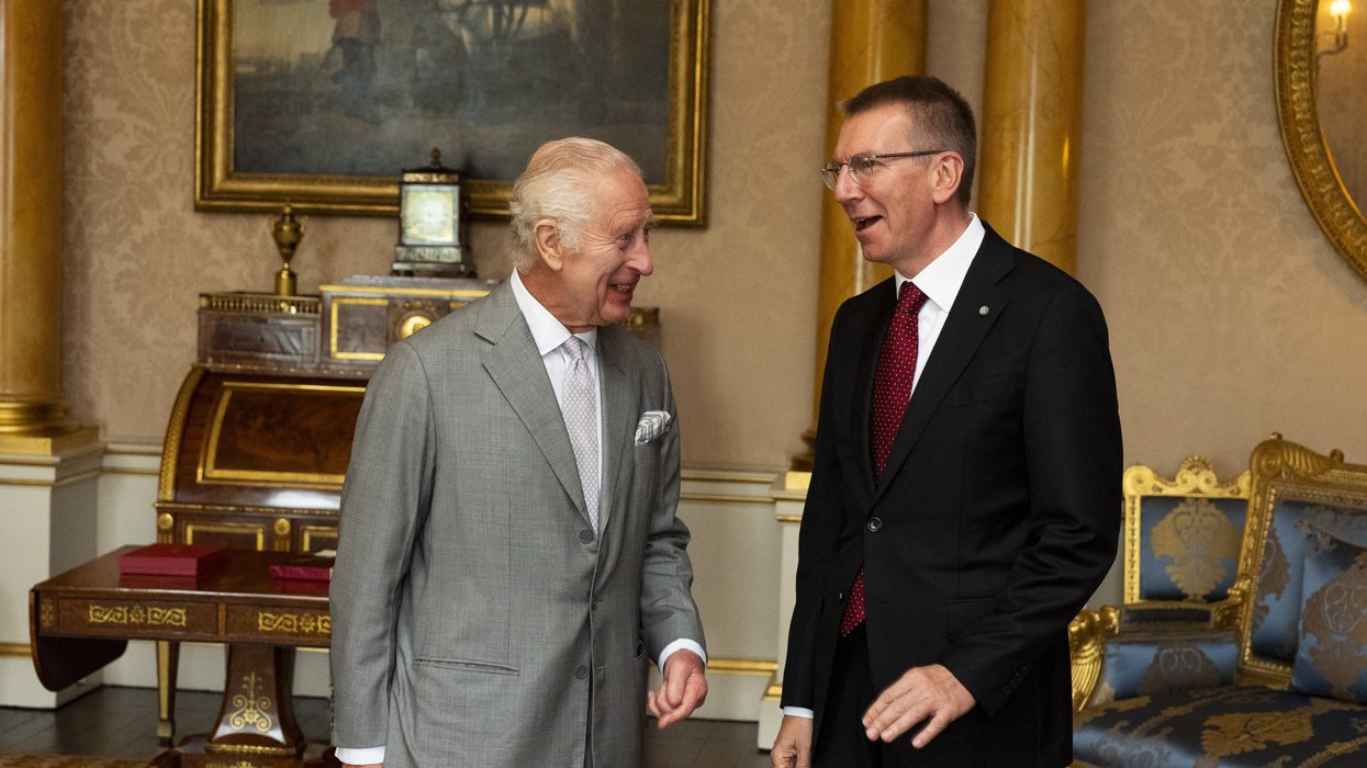 King Charles and President of Latvia Edgars Rinkevics