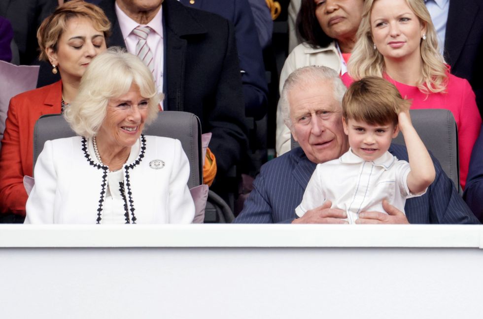 King Charles and Queen Camilla and Prince Louis