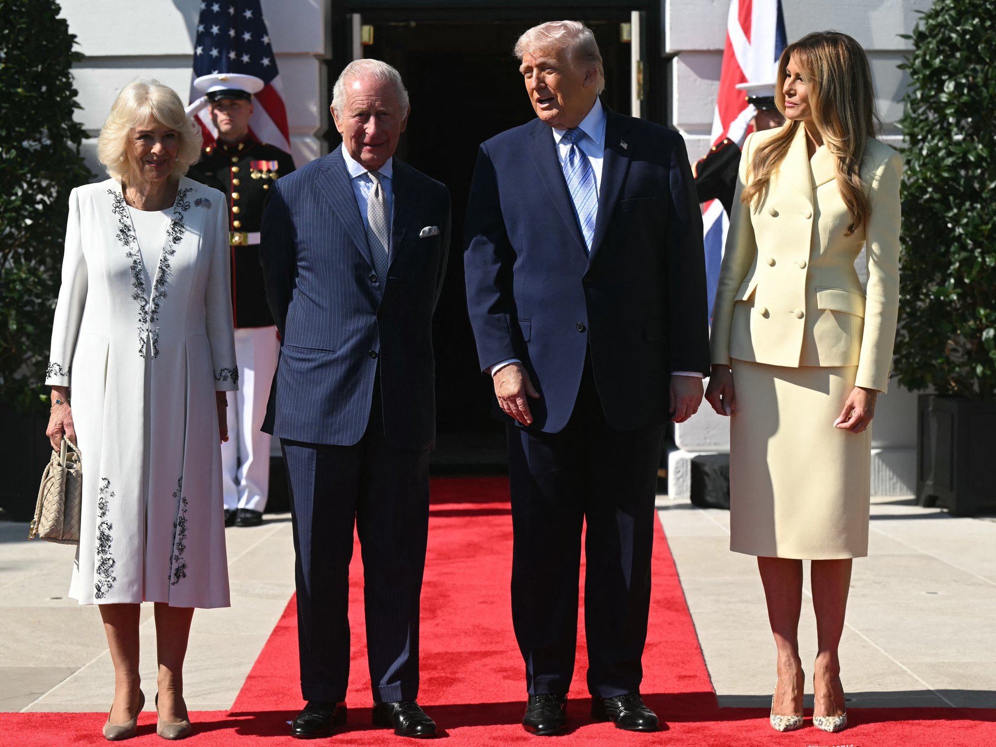 King Charles and Queen Camilla greet Donald and Melania Trump at White House in landmark moment