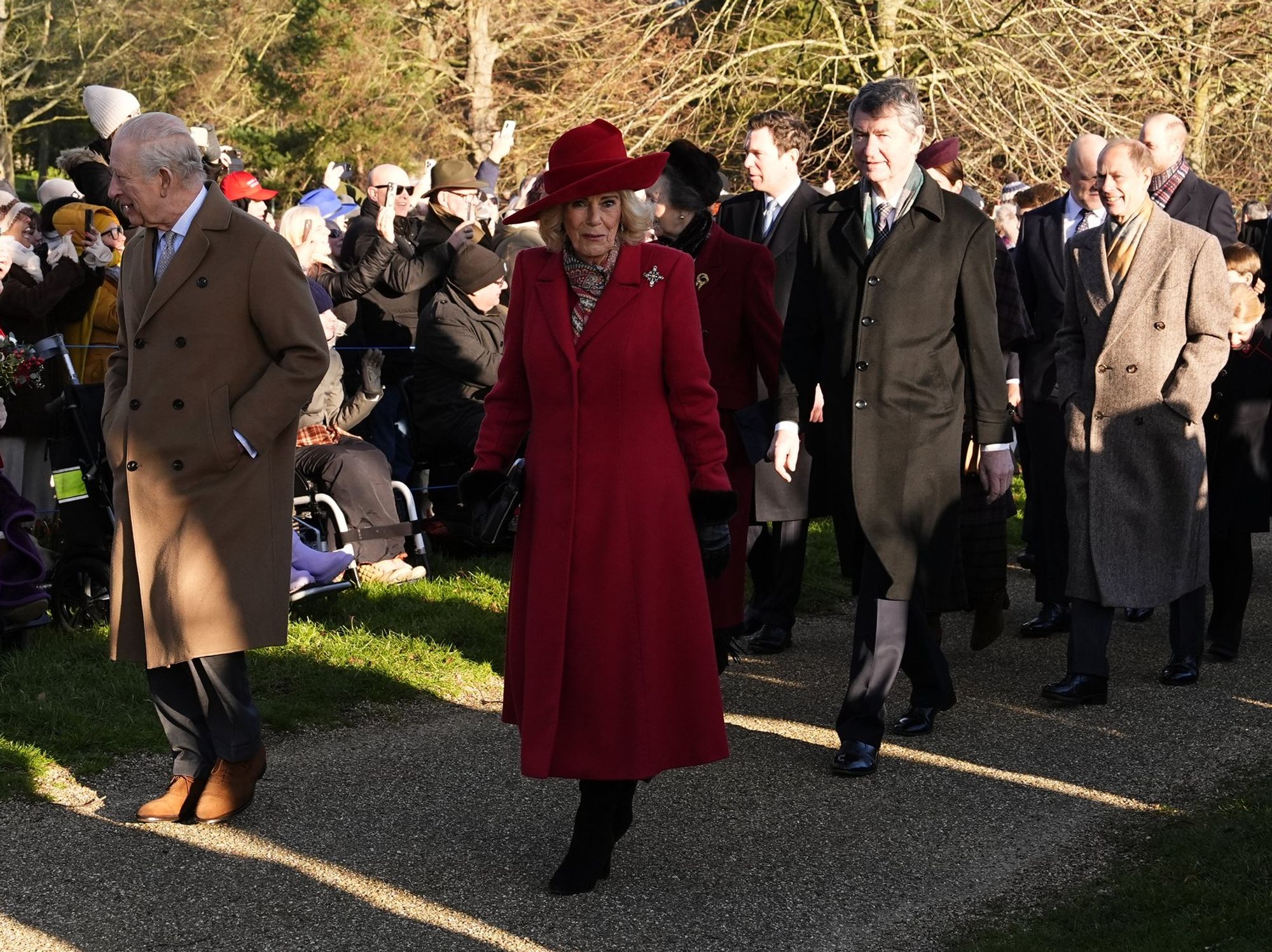 King Charles and Queen Camilla lead Royal Family contingent on Christmas Day as Andrew absent