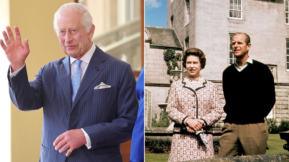 King Charles and Queen Elizabeth and Prince Philip