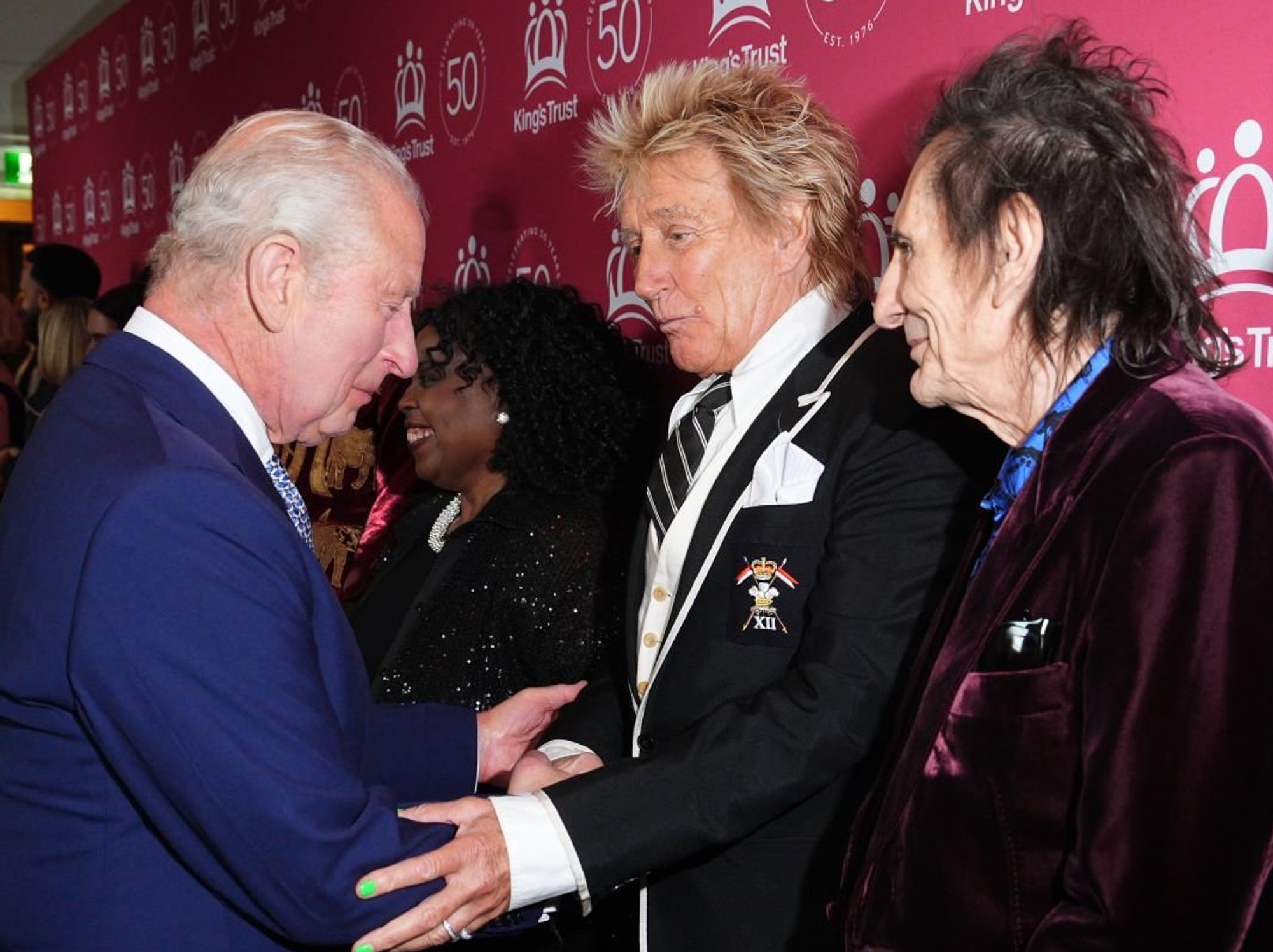 King Charles and Rod Stewart
