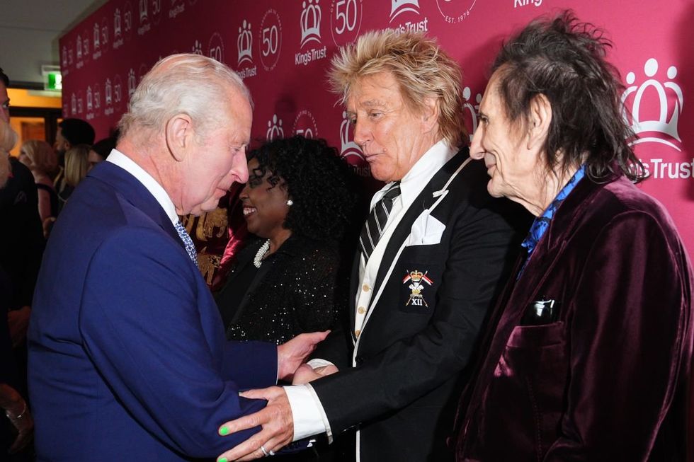 King Charles and Rod Stewart