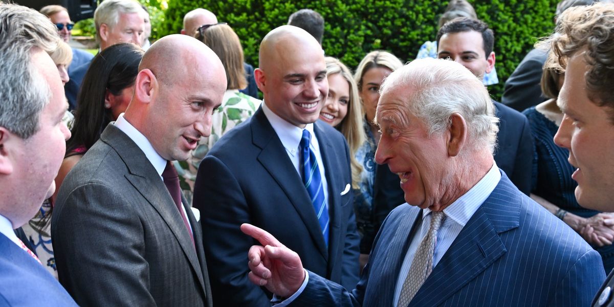 King Charles and Queen Camilla pictured mingling with US politicians at Garden Party King Charles and Queen Camilla pictured mingling with US politicians at Garden Party
