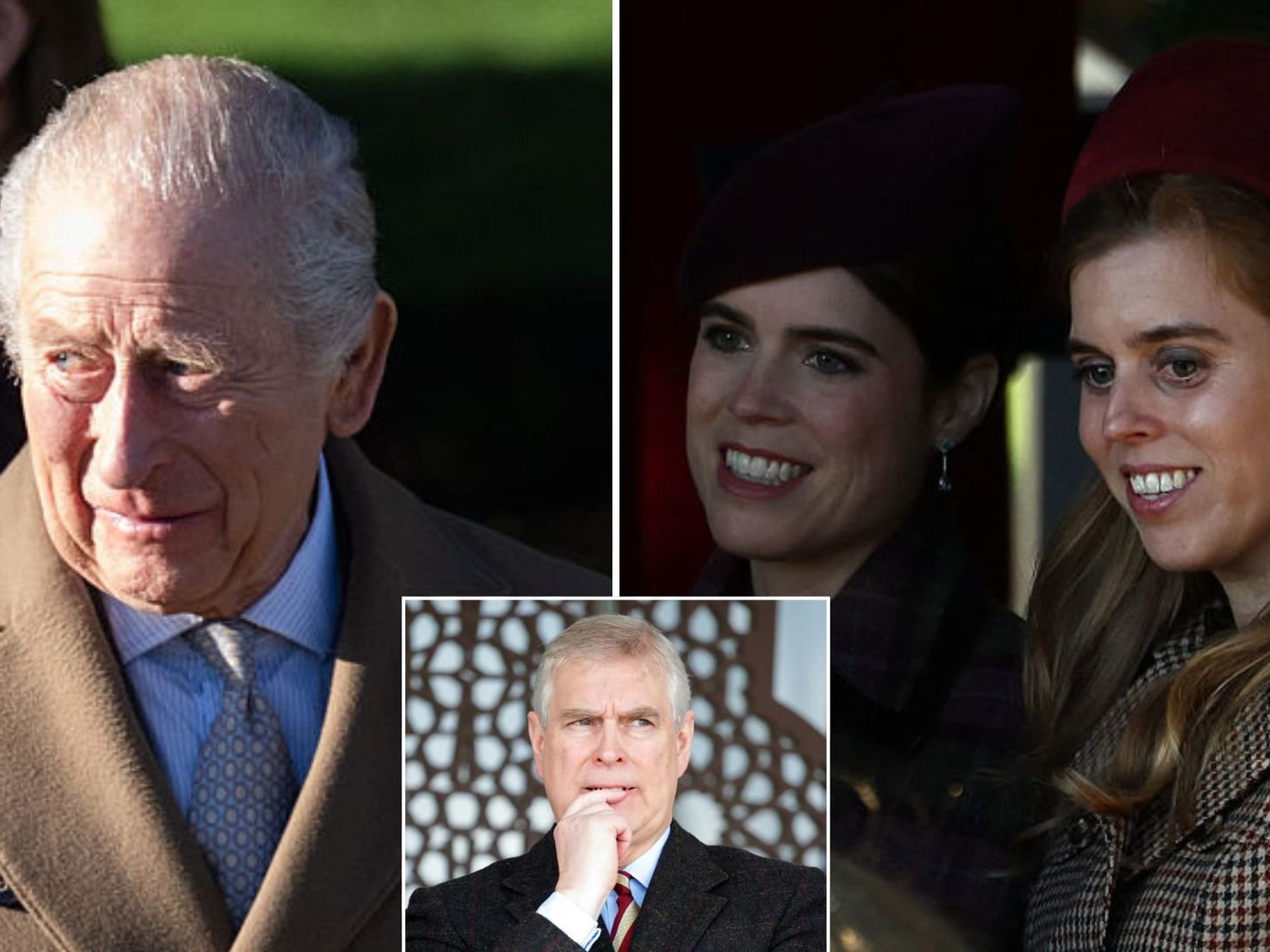 King Charles, Andrew Mountbatten-Windsor, Princess Beatrice, Princess Eugenie