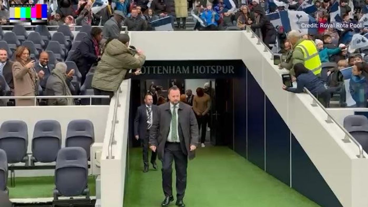 King Charles walks out at Tottenham's stadium after meeting Son Heung-min