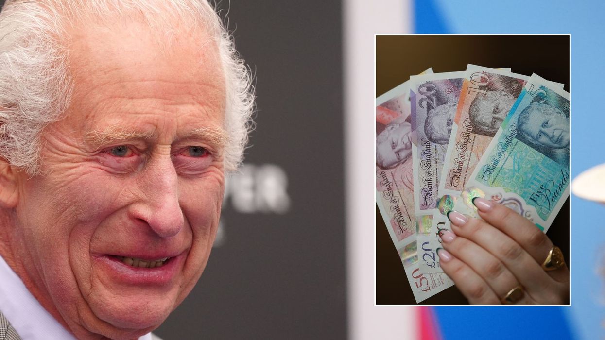 King Charles at event and new banknotes