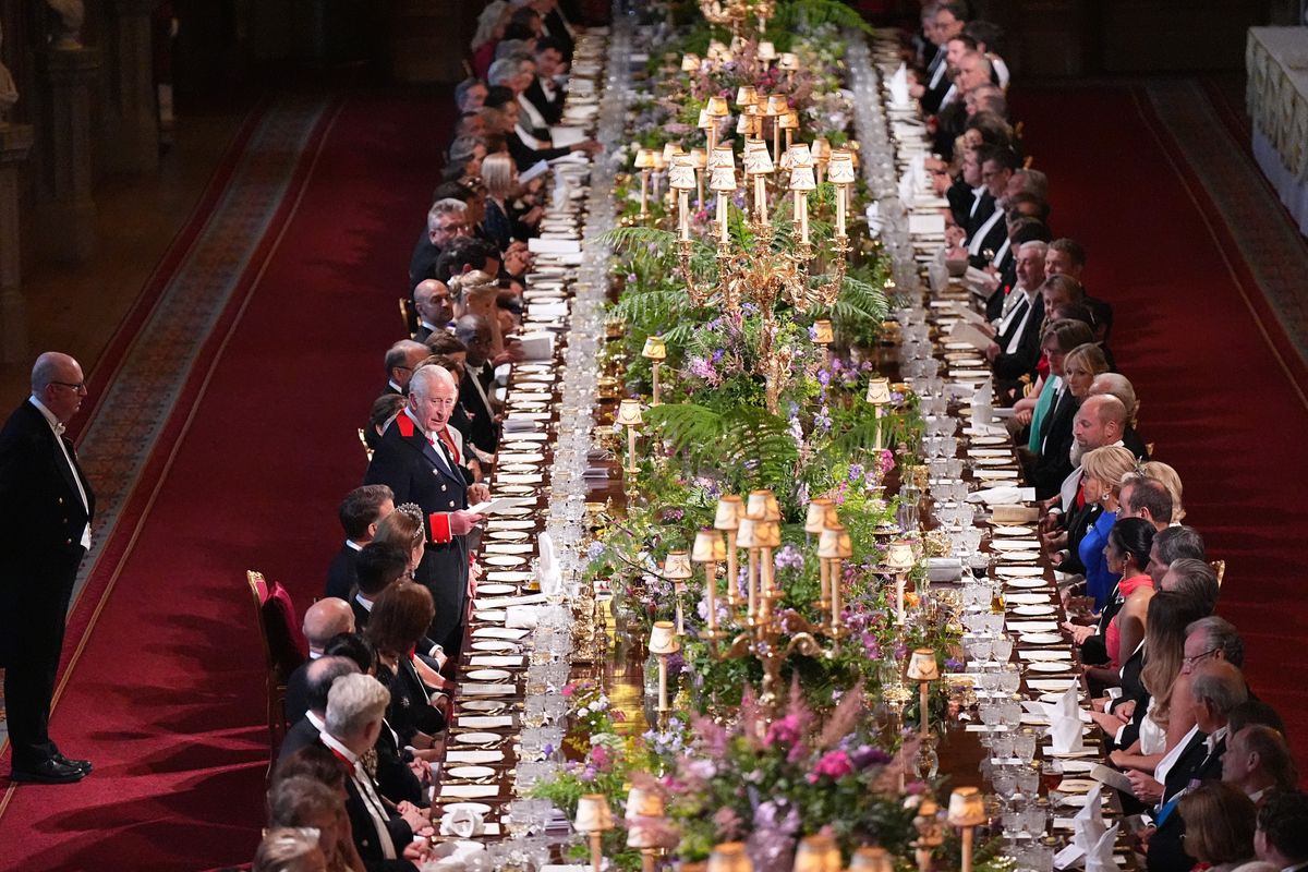King Charles at state banquet