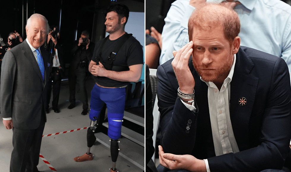 King Charles, David Henson and Prince Harry