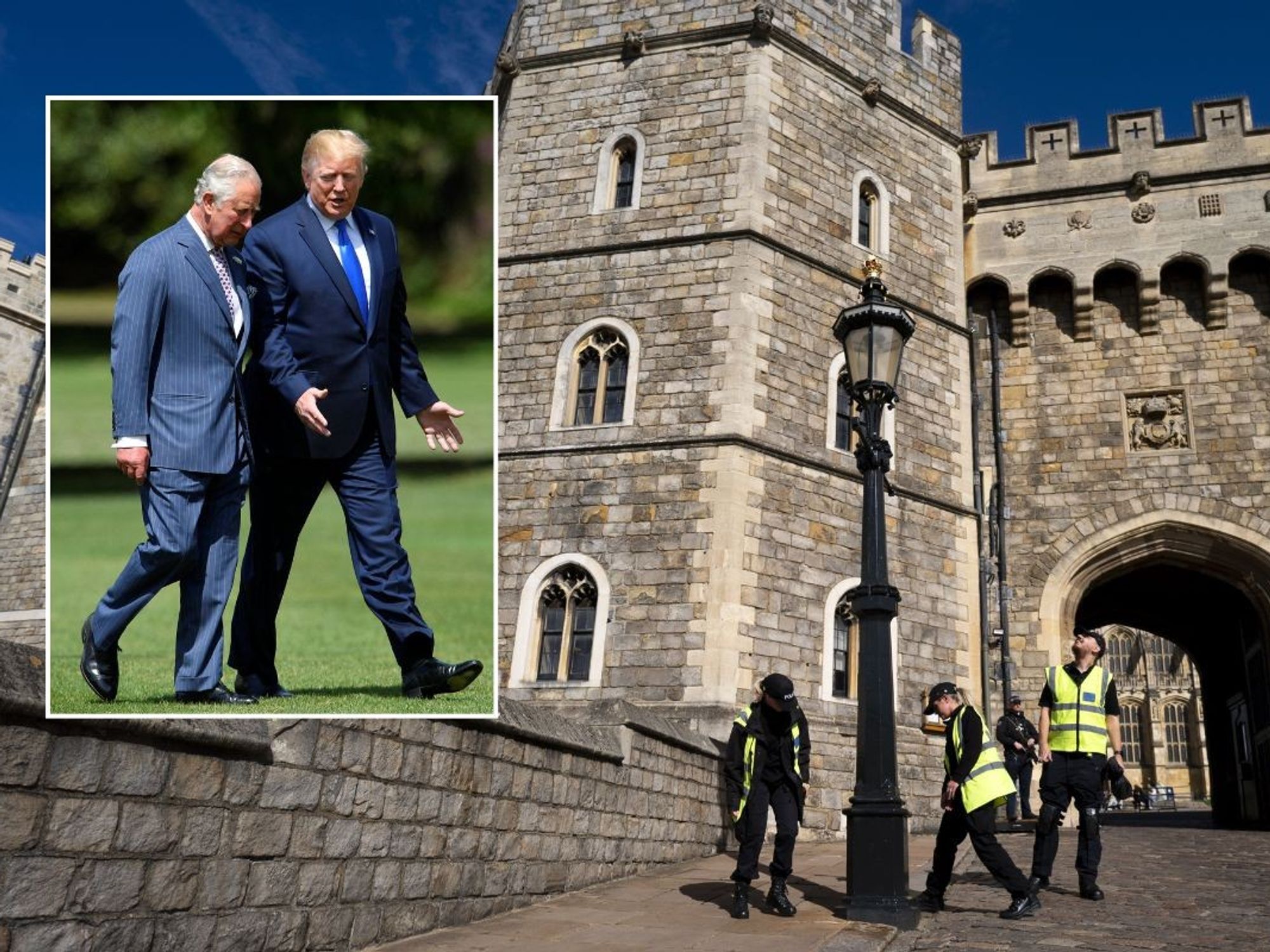 King Charles, Donald Trump, Windsor Castle police