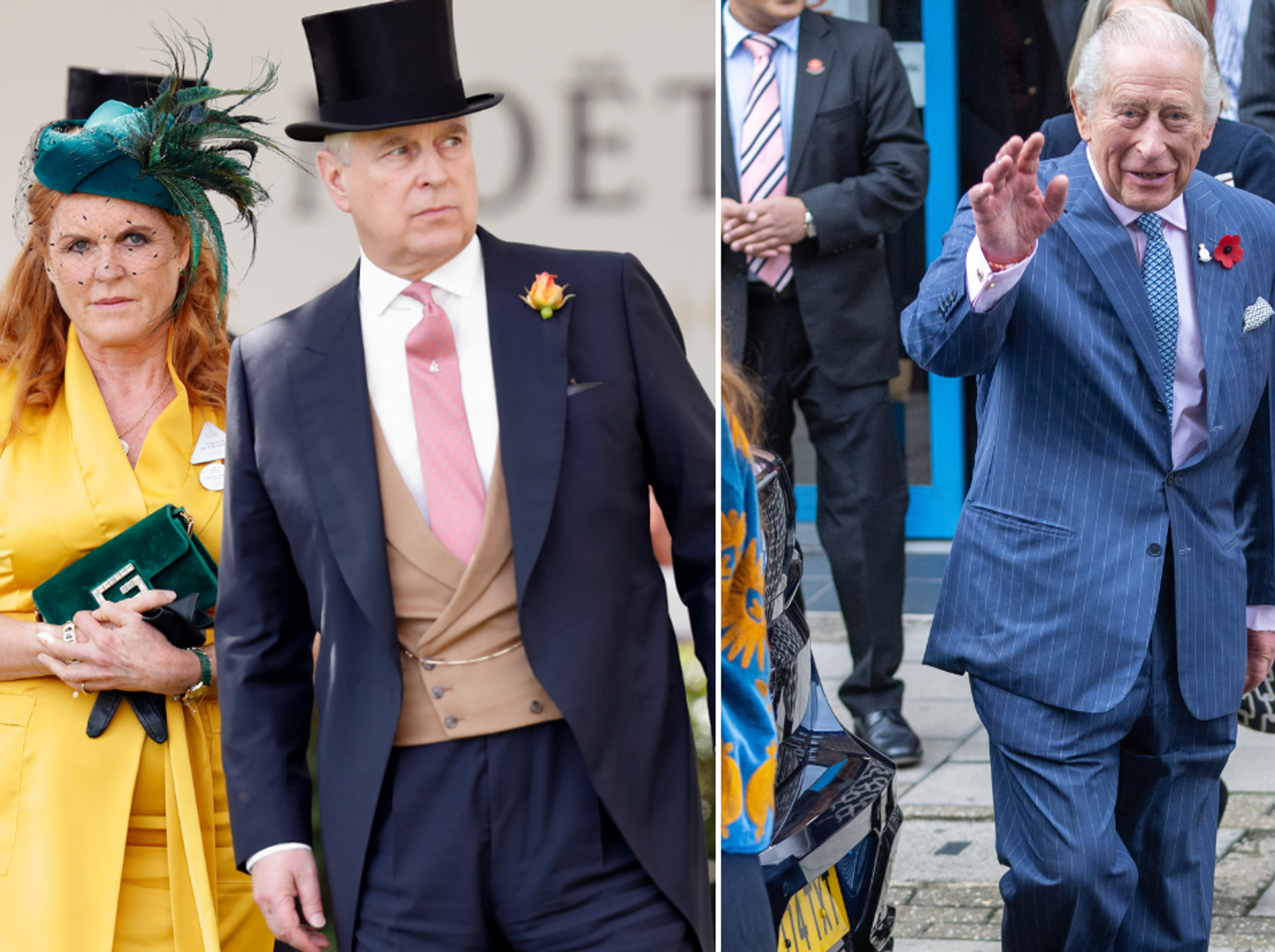 King Charles, Fergie and Andrew Mountbatten Windsor
