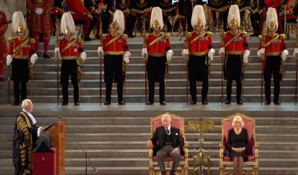 King Charles III and Queen Consort Camilla in the ancient venue