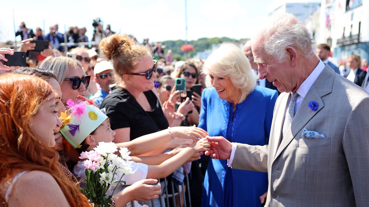 King Charles III meeting well-wishers