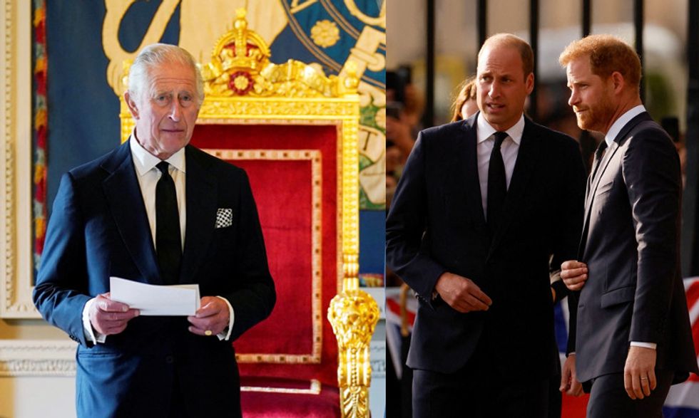 King Charles III, Prince William and Prince Harry