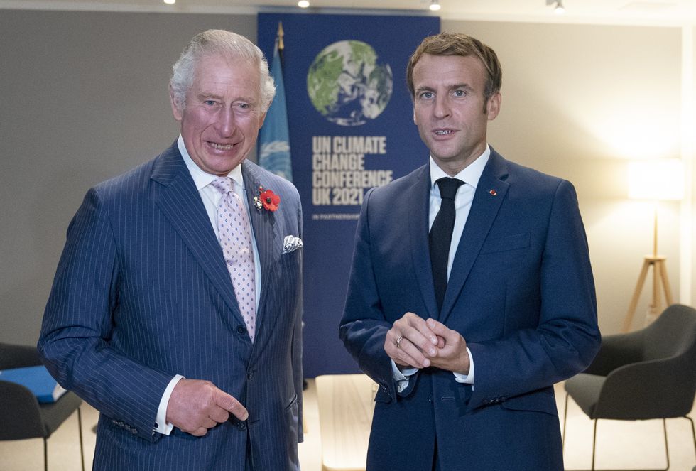 King Charles meeting President Macron in 2021