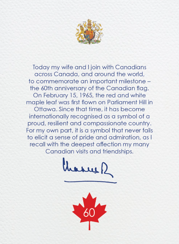 King Charles message