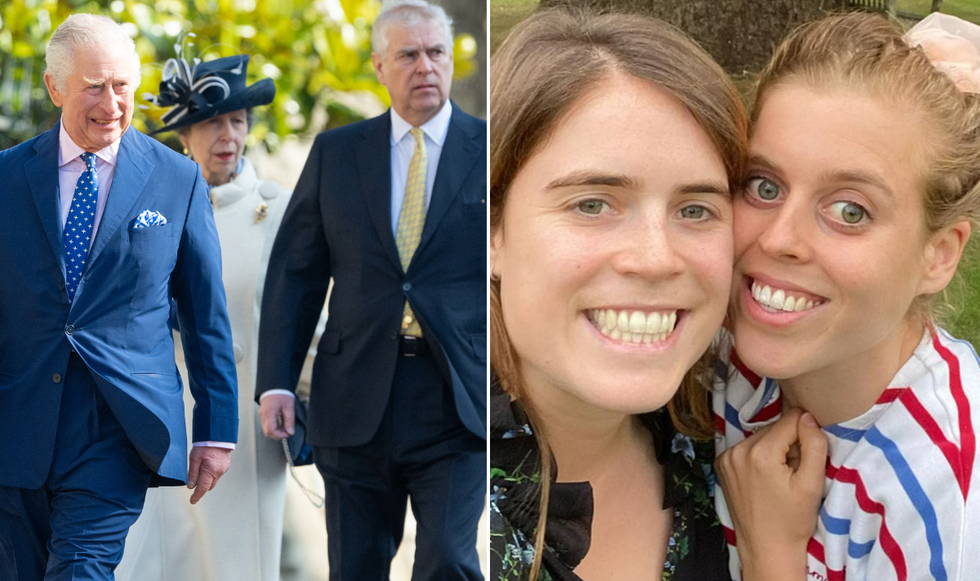 King Charles, Prince Andrew, Beatrice and Eugenie