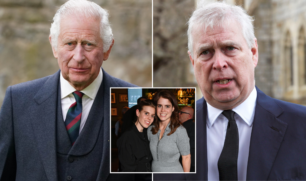 King Charles, Prince Andrew, Princess Beatrice and Princess Eugenie