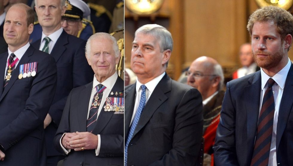 King Charles, Prince William, Prince Andrew and Prince Harry