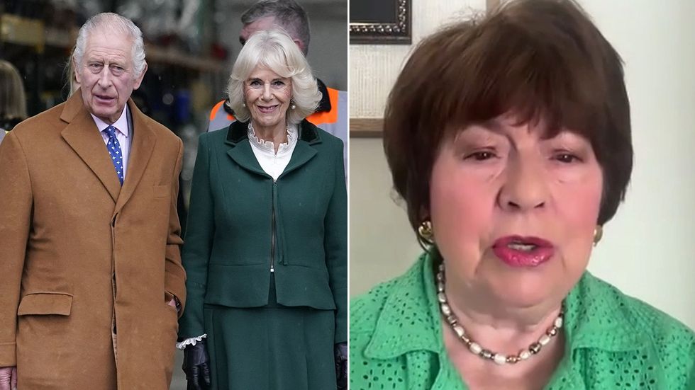 King Charles, Queen Camilla and Angela Levin