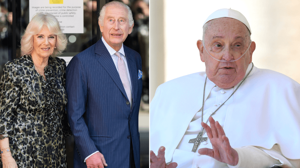 King Charles, Queen Camilla and Pope Francis