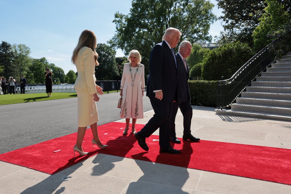 King Charles, Queen Camilla, Donald and Melania Trump