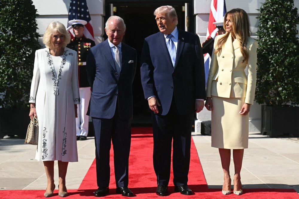 King Charles, Queen Camilla, Donald and Melania Trump