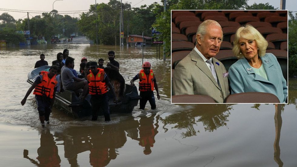 King Charles, Queen Camilla, flooding