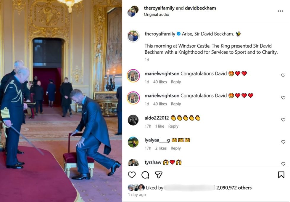 King Charles, Sir David Beckham