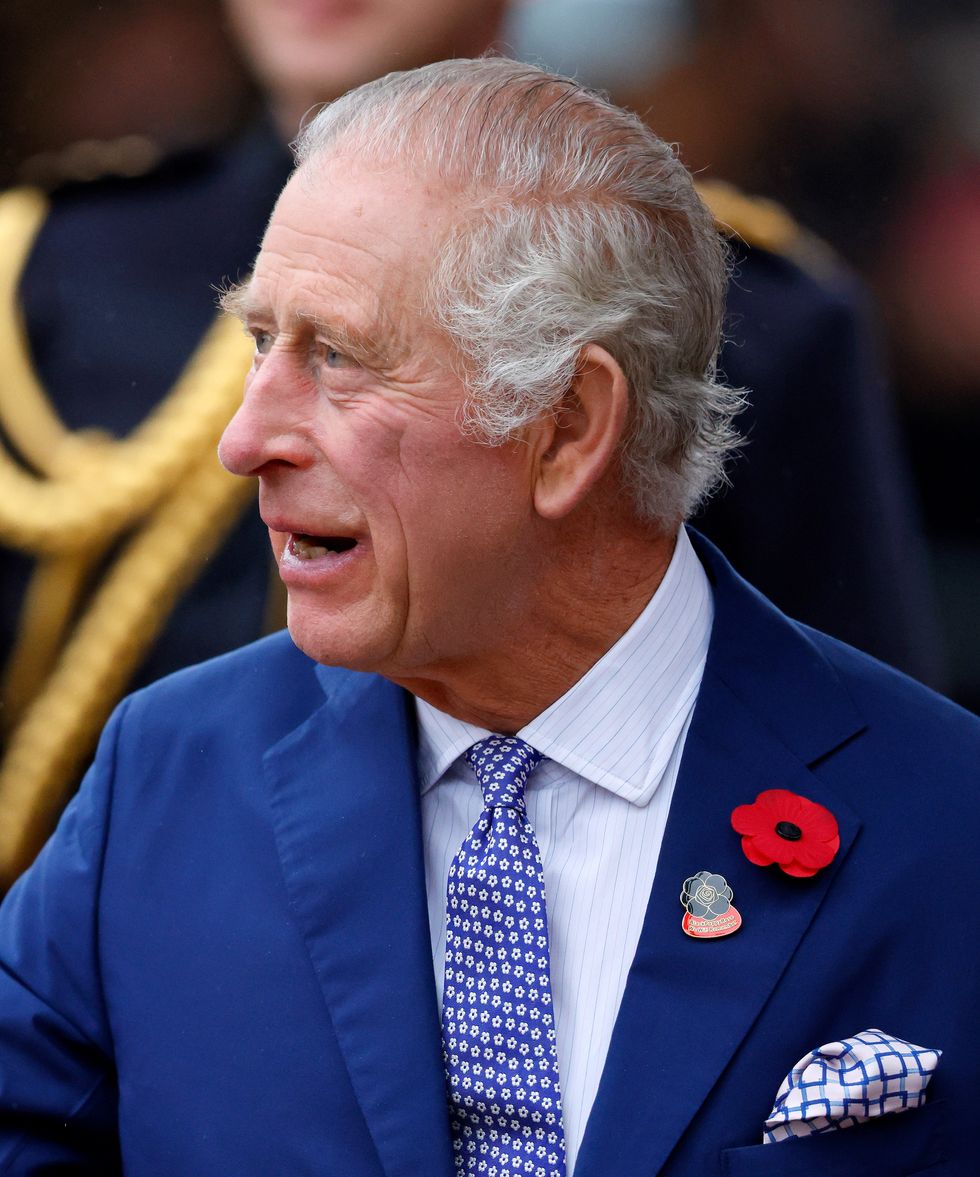 King Charles wearing the black poppy