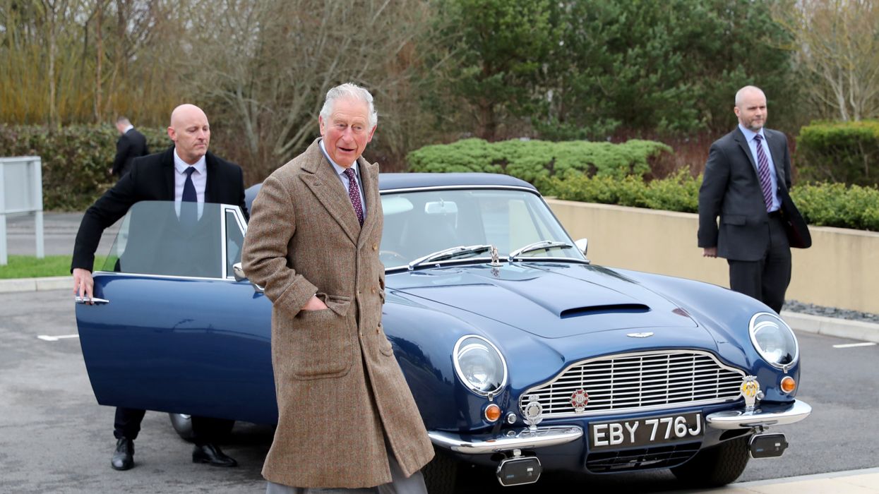 King Charles with his sustainable Aston Martin DB6