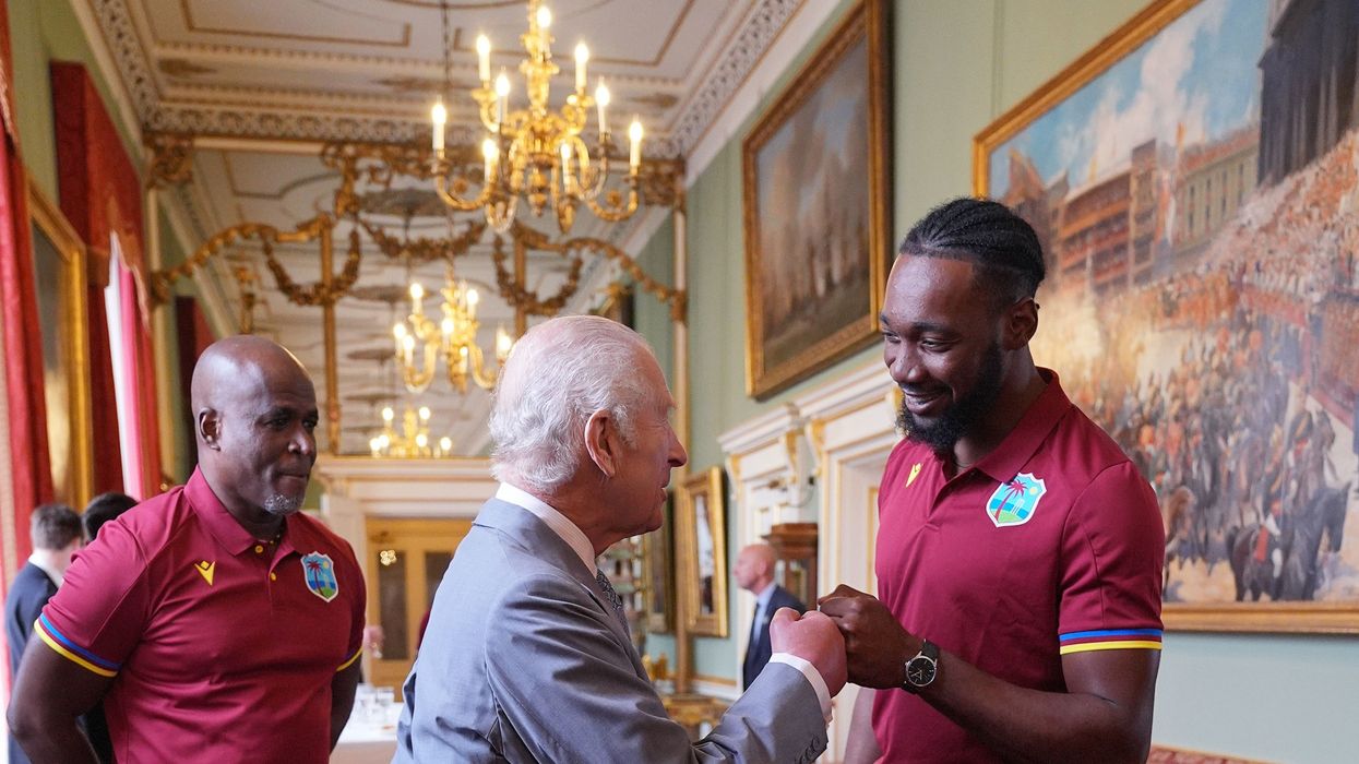 King Charles with West Indies cricketer