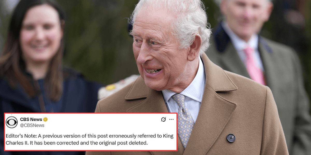 American channel CBS News forced to issue correction after mistaking King Charles for deceased monarch American channel CBS News forced to issue correction after mistaking King Charles for deceased monarch